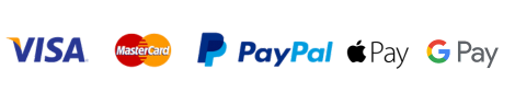 Visa Mastercard Paypal Apple Pay Google Pay