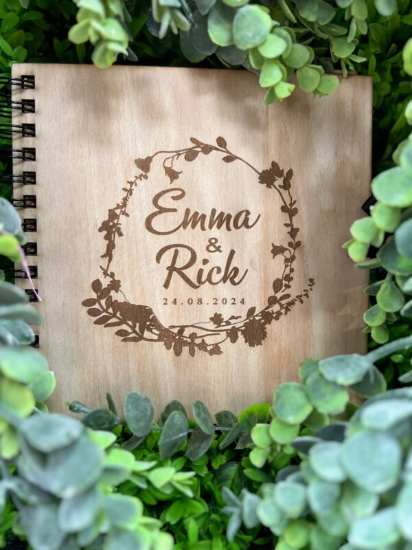 Emma & rick Wooden Guestbook