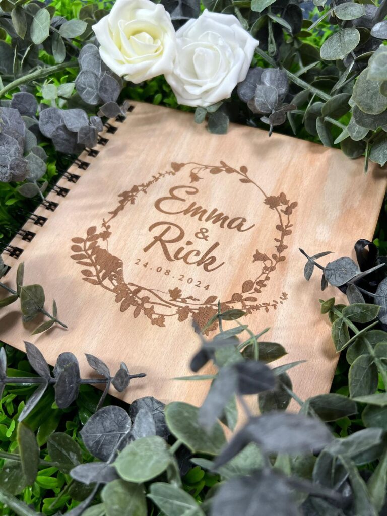 Emma And Rick Wooden Guestbook